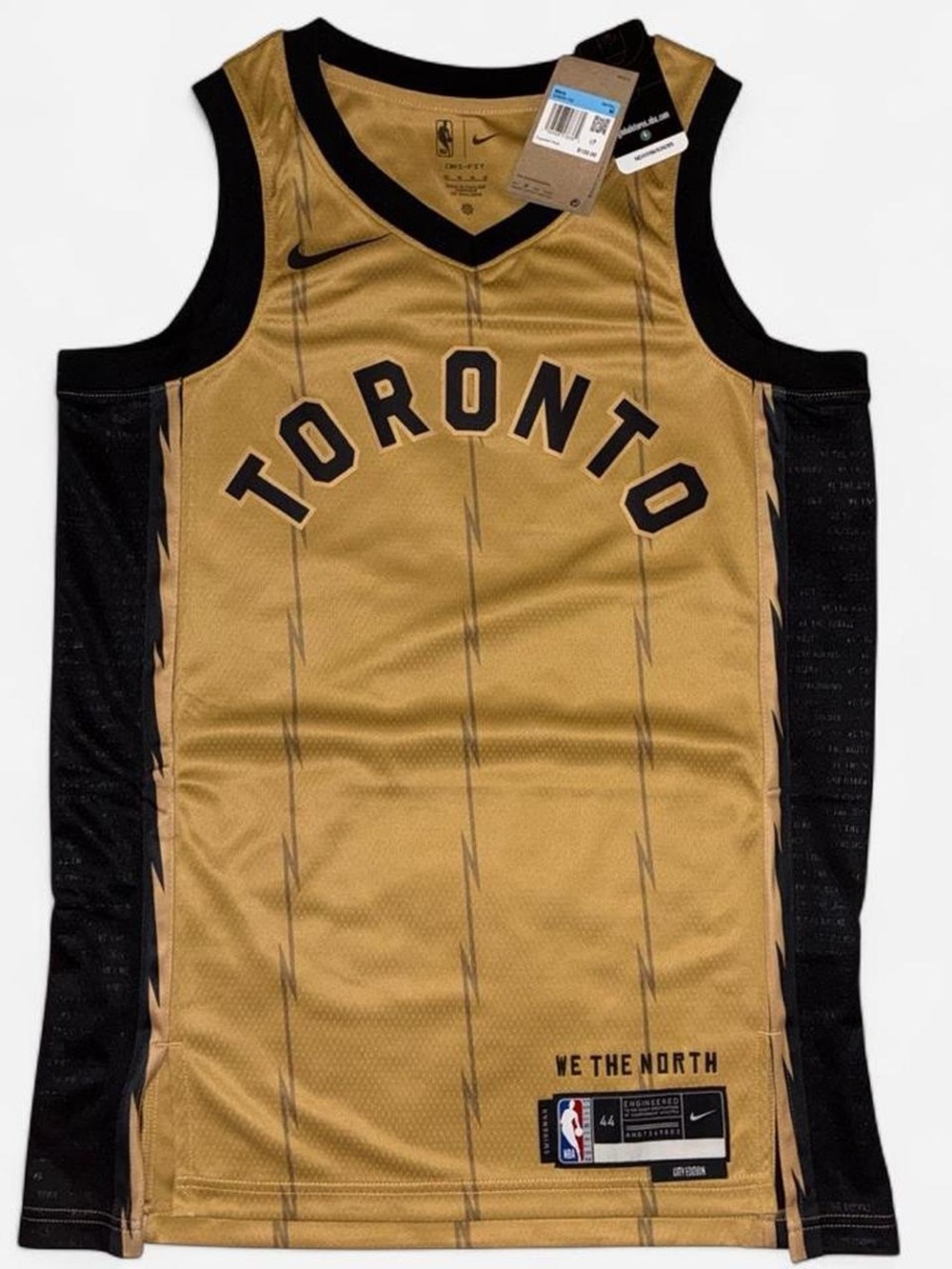 Nike Gold and Black Toronto Raptors City Edition Jersey
